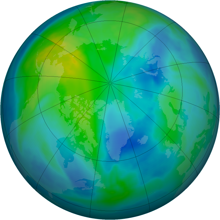 Arctic ozone map for 17 October 2007